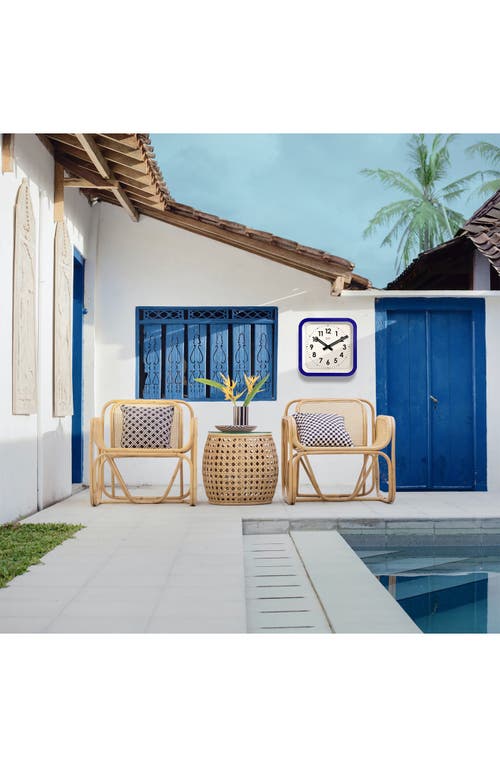 Cloudnola Big Railway Indoor/outdoor Square Clock In Blue