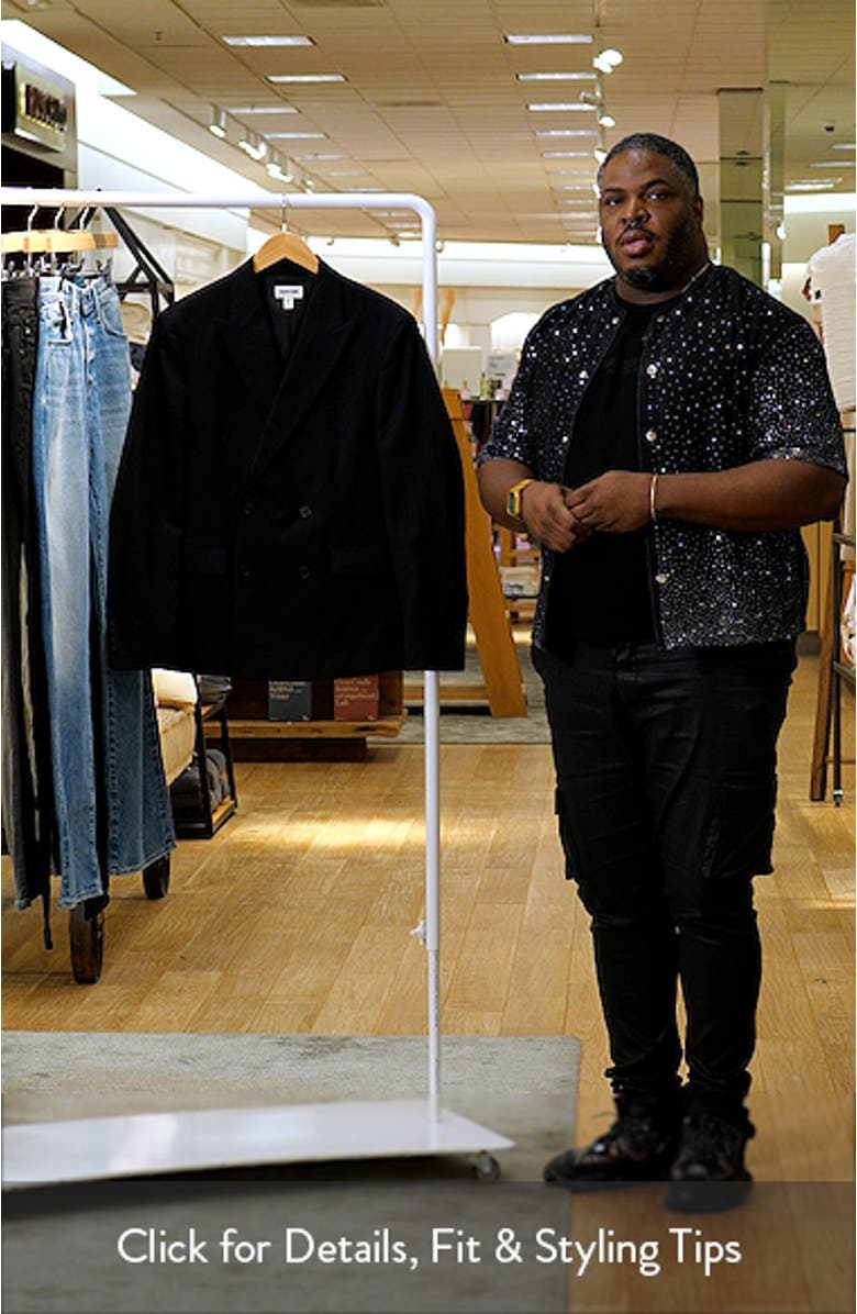 Black Linen Blend Double Breasted Sport Coat, sales video thumbnail