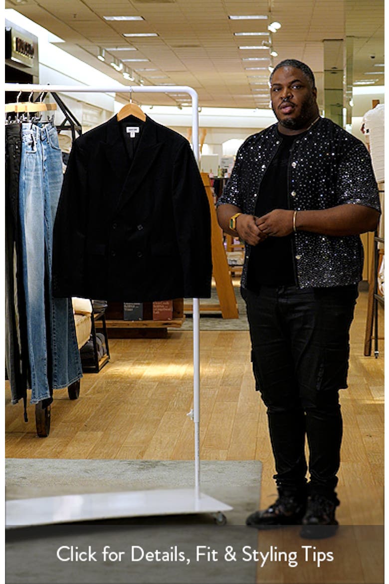Black Linen Blend Double Breasted Sport Coat video