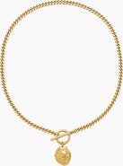 YOJ Eleni Mini Curb T-Bar Necklace In Gold