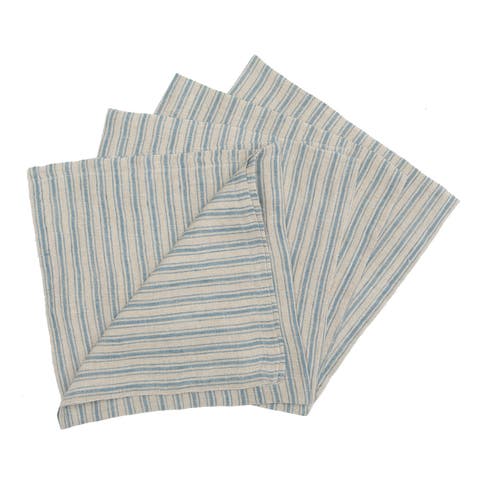 Boat Stripe Linen Napkins - Set of 4
