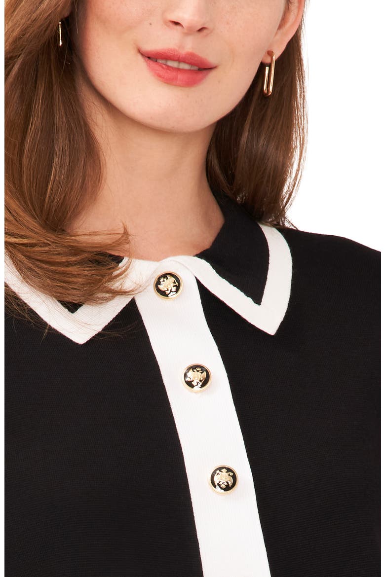 Golden Button Sweater Jacket, Alternate, color, RICH BLACK