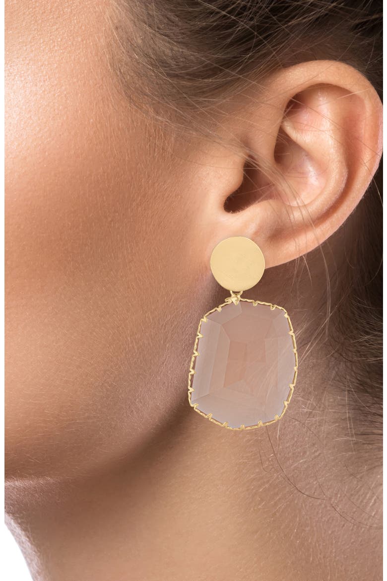 Faceted Glass Drop Earrings (Nordstrom Exclusive), Alternate, color, BROWN/ GOLD