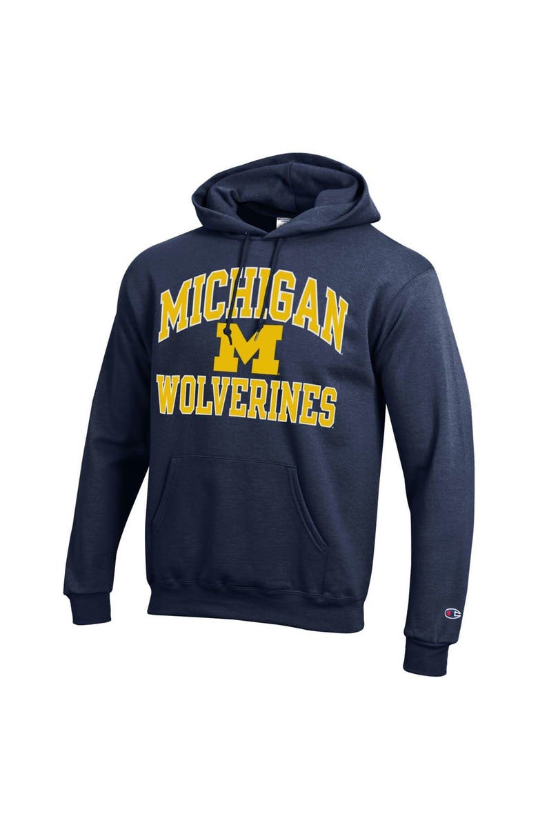 Champion Men's Champion Navy Michigan Wolverines High Motor Pullover Hoodie, Alternate, color, Navy