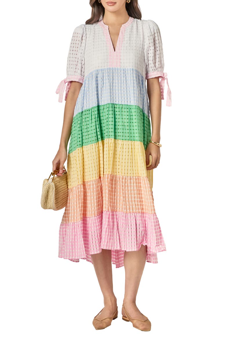 Stripe Midi Dress, Main, color, MULTI