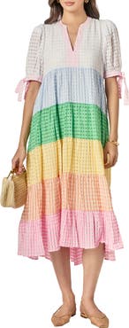 English Factory Stripe Midi Dress