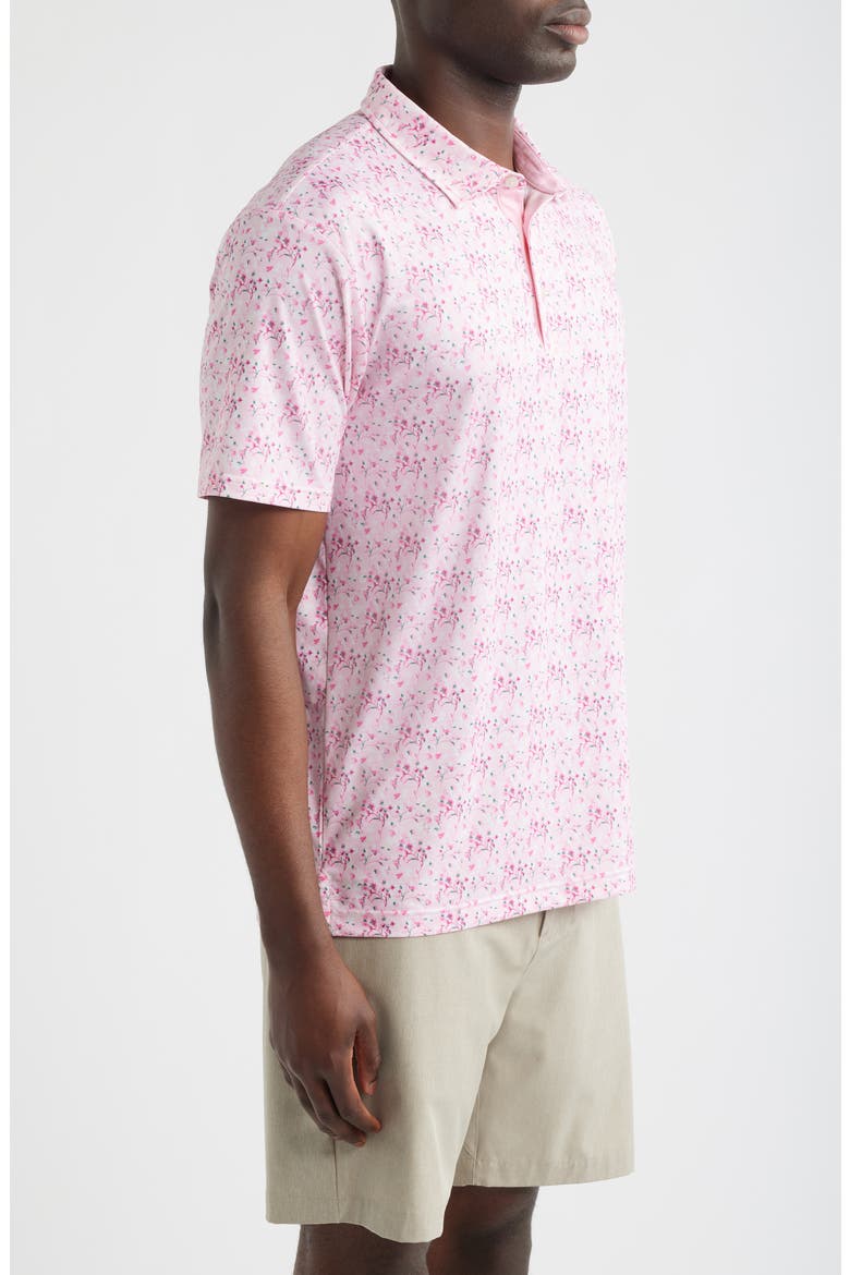 Sunday Floral Performance Golf Polo, Alternate, color, PINK