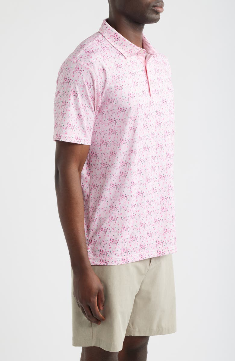 Swannies Sunday Floral Performance Golf Polo, Alternate, color, Pink