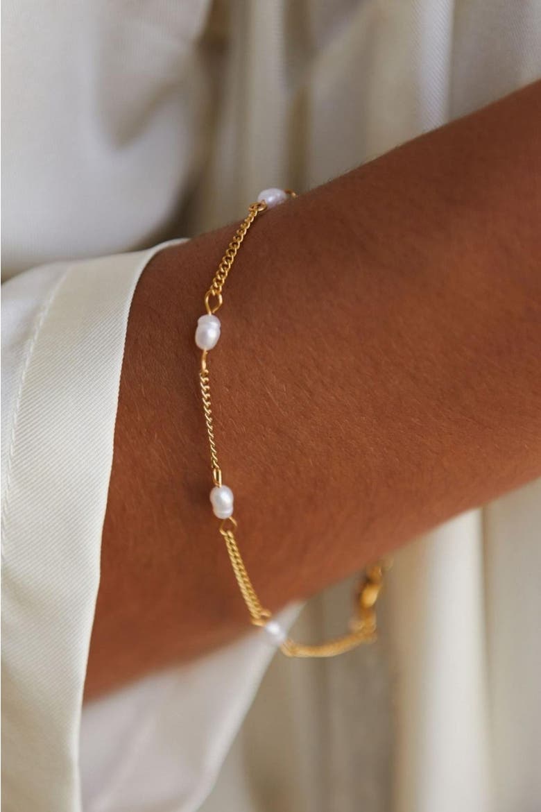 Lovina Freshwater Pearl Bracelet, Alternate, color, Gold