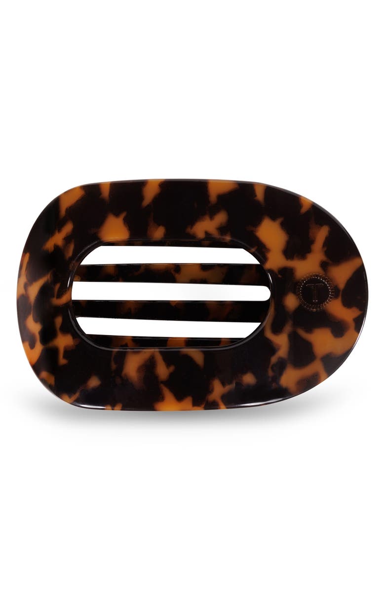 TELETIES Large Flat Round Hair Clip, Main, color, Tortoise