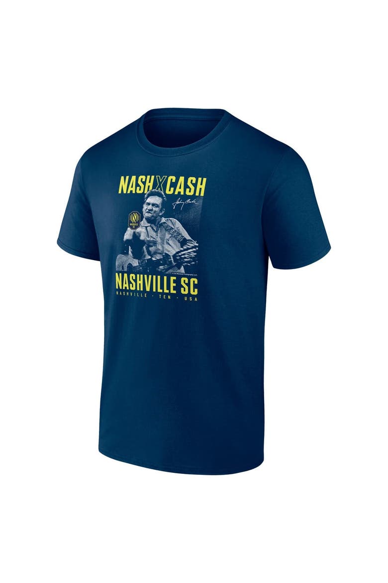 Men's Fanatics  Navy Nashville SC x Johnny Cash Finger T-Shirt, Alternate, color, Navy