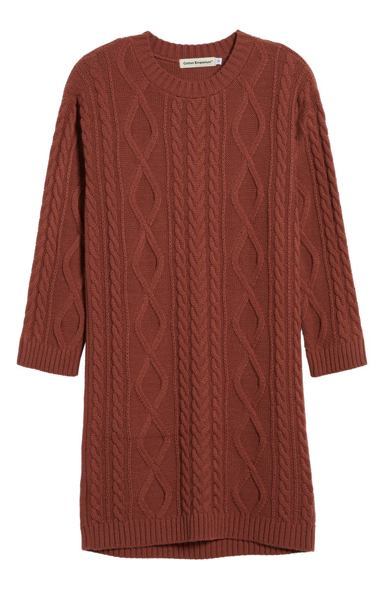 Cotton Emporium Cable Knit Sweater Dress, Alternate, color, 