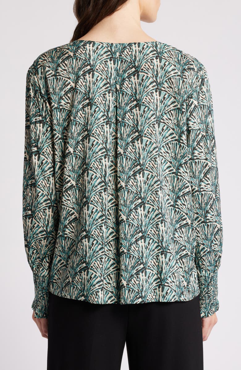 Masai Copenhagen Baila Fan Print Long Sleeve Top, Alternate, color, 