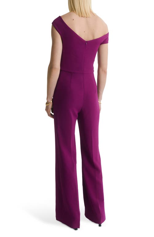 Mango One-shoulder Jumpsuit In Purple