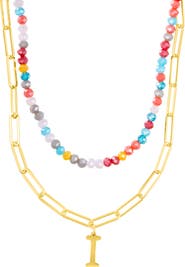 Adornia Initial Water Resistant Layered Necklace