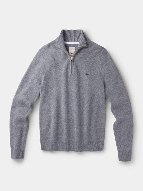 Aubin Pepper Lambswool Zip Neck Sweater In Gray
