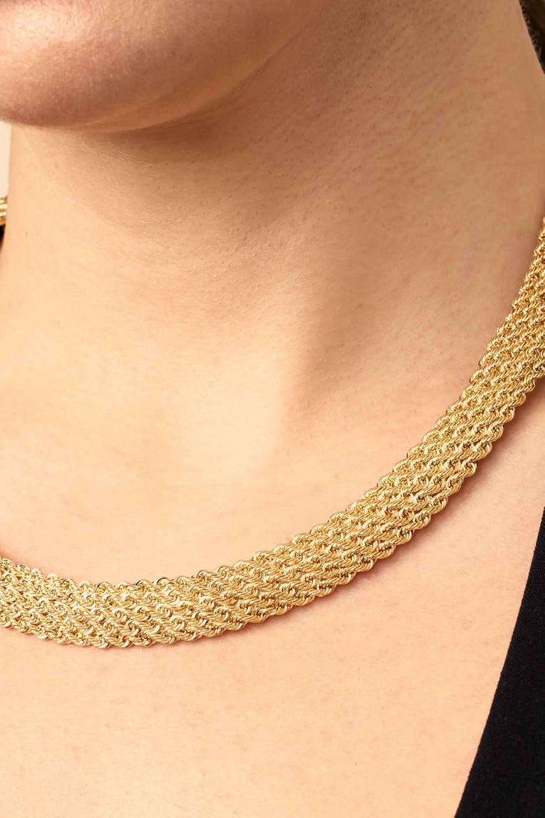 18K Yellow Gold Roman Rope Quartet Necklace, Alternate, color, Yellow Gold