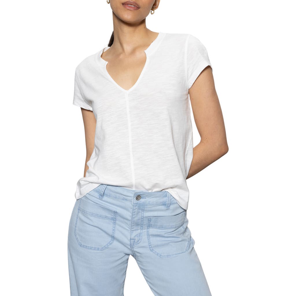 Shop Sanctuary The New Girl Split Neck T-shirt In White