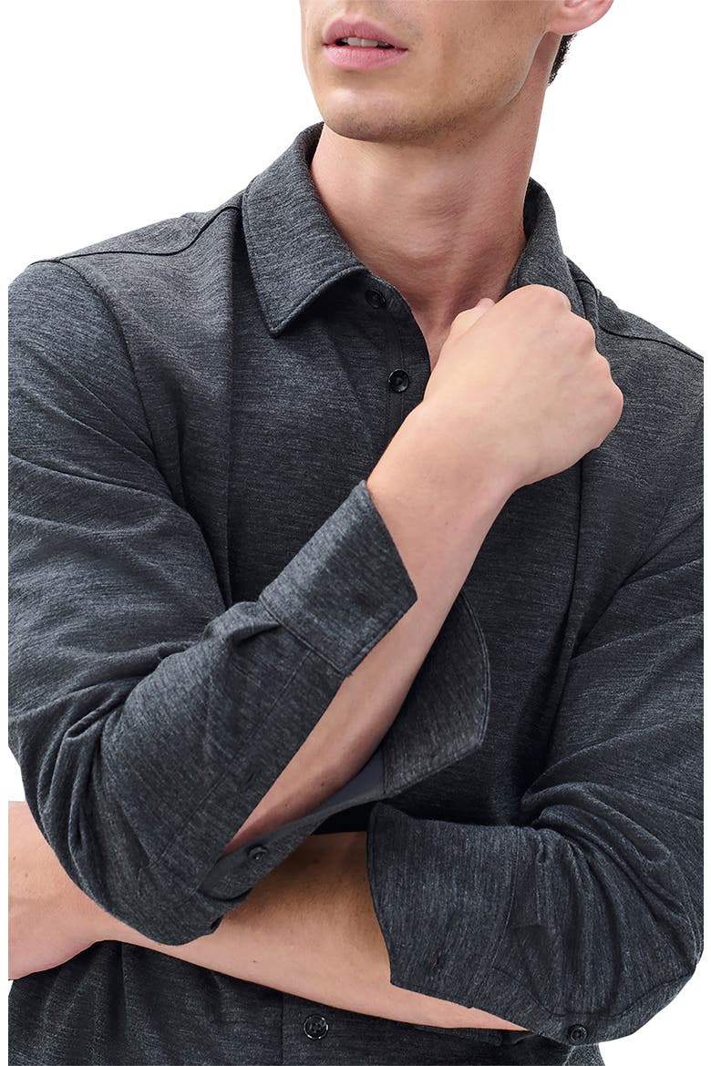 Tomlin Merino Wool Button-Up Shirt, Alternate, color, CHARCOAL