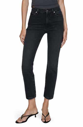 MANGO Claudia Waxed Crop Slim Fit Jeans