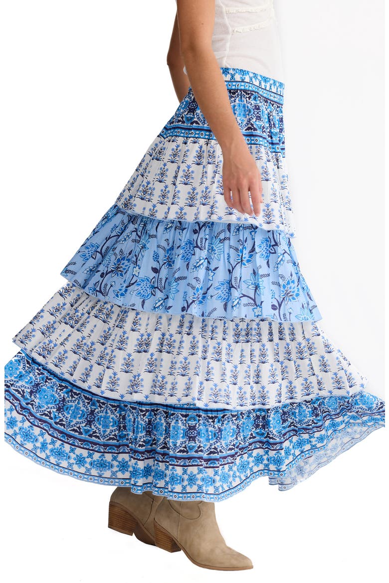 Ariel Tiered Maxi Skirt, Alternate, color, BLUEBERRY FIELDS