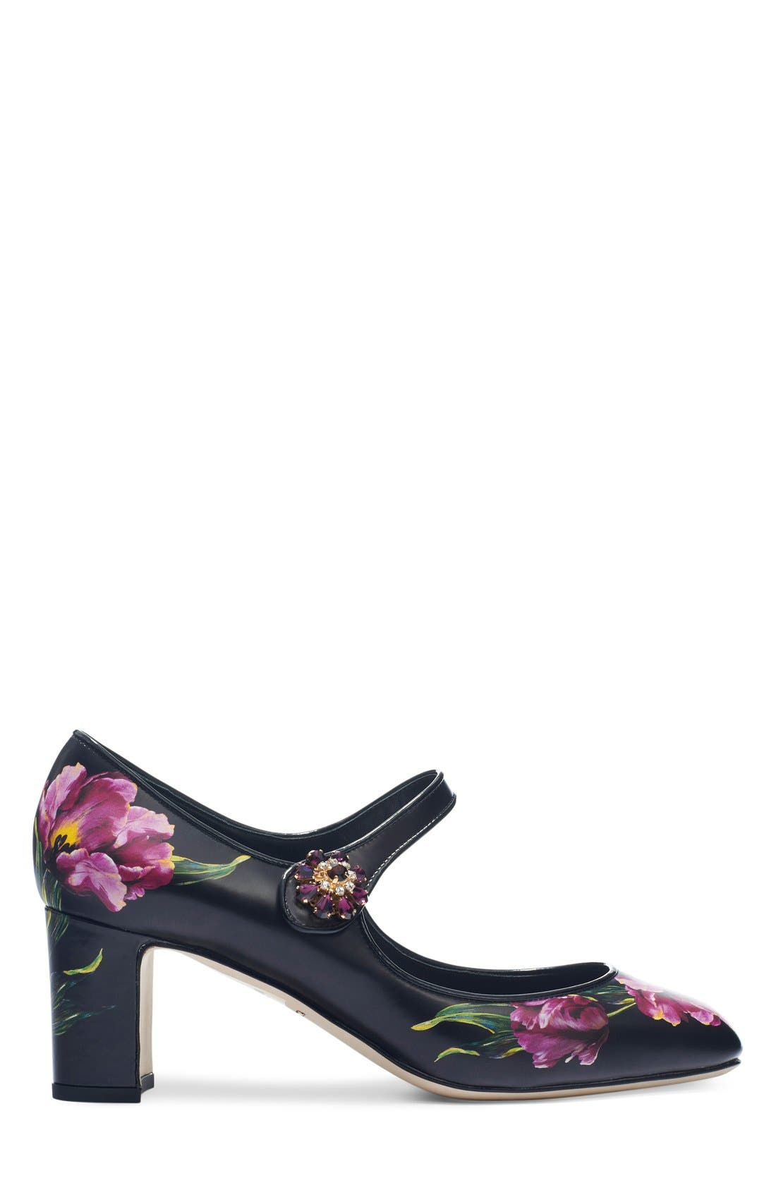 Dolce&Gabbana Floral Print Mary Jane Pump, Alternate, color, 