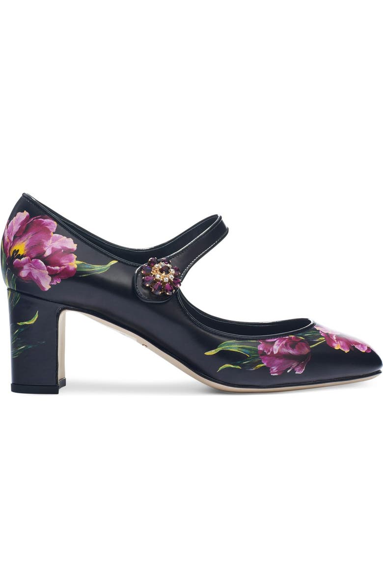 Dolce&Gabbana Floral Print Mary Jane Pump, Alternate, color,