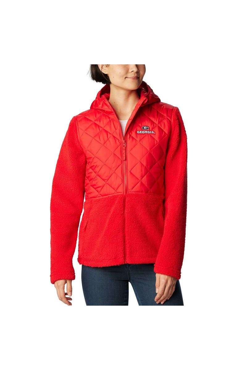 Columbia Women's Columbia Red Georgia Bulldogs Crested Peak Sherpa Full-Zip Jacket, Main, color, 
