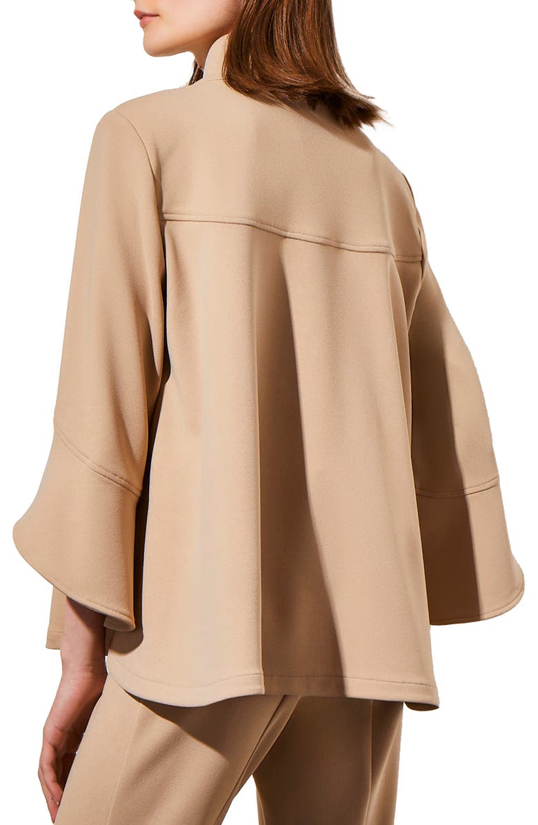 Ming Wang Deco Bell Sleeve Crepe Jacket, Alternate, color,
