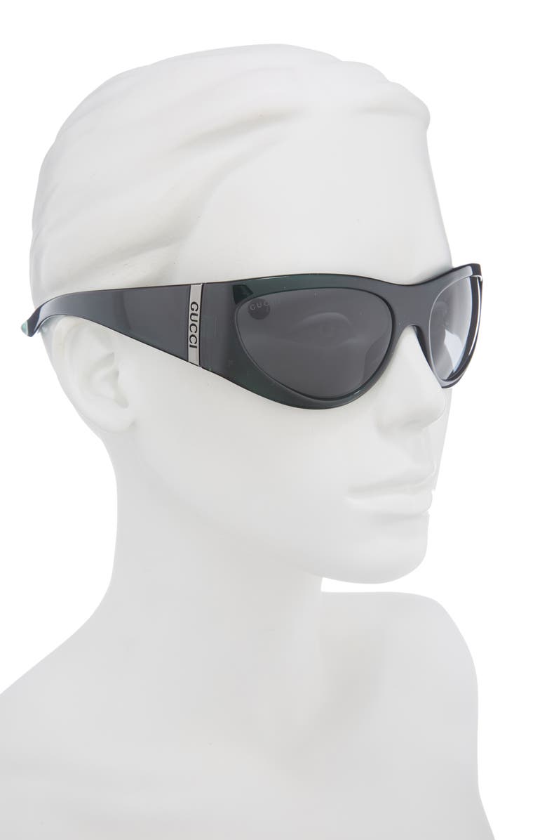 Gucci Oversize 63mm Oval Sunglasses, Alternate, color, Green Green Grey