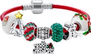 BLING JEWELRY Merry Christmas Themed Sterling Silver Charm Bracelet