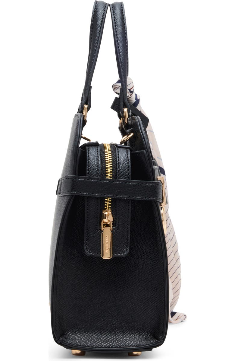 Anne Klein Medium Satchel with Scarf, Alternate, color, Black