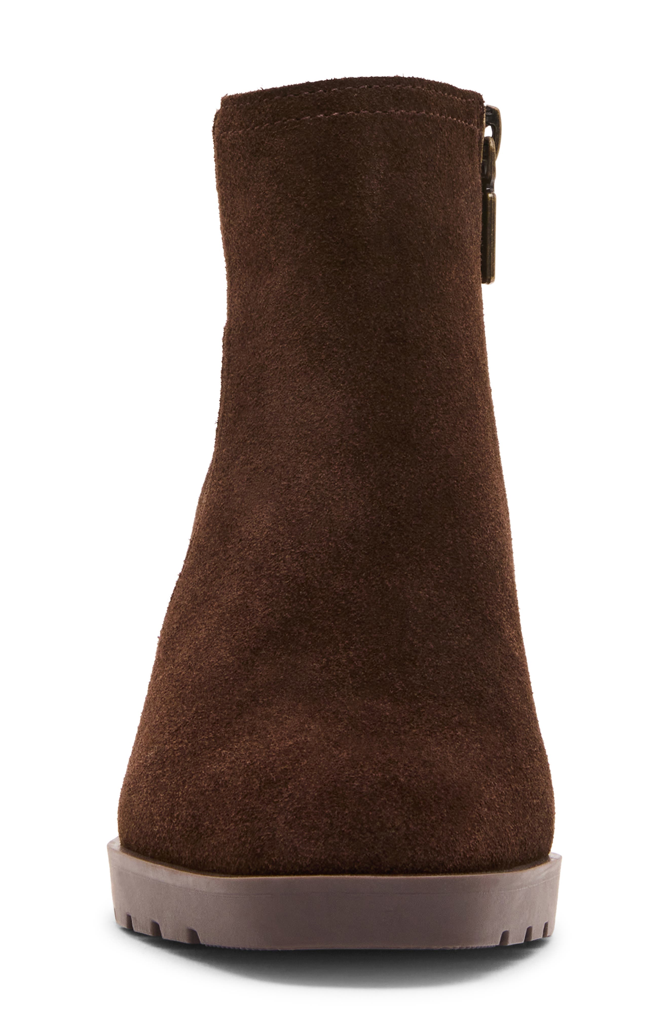 Genevive Waterproof Bootie, Alternate, color, CHOCOLATE SUEDE