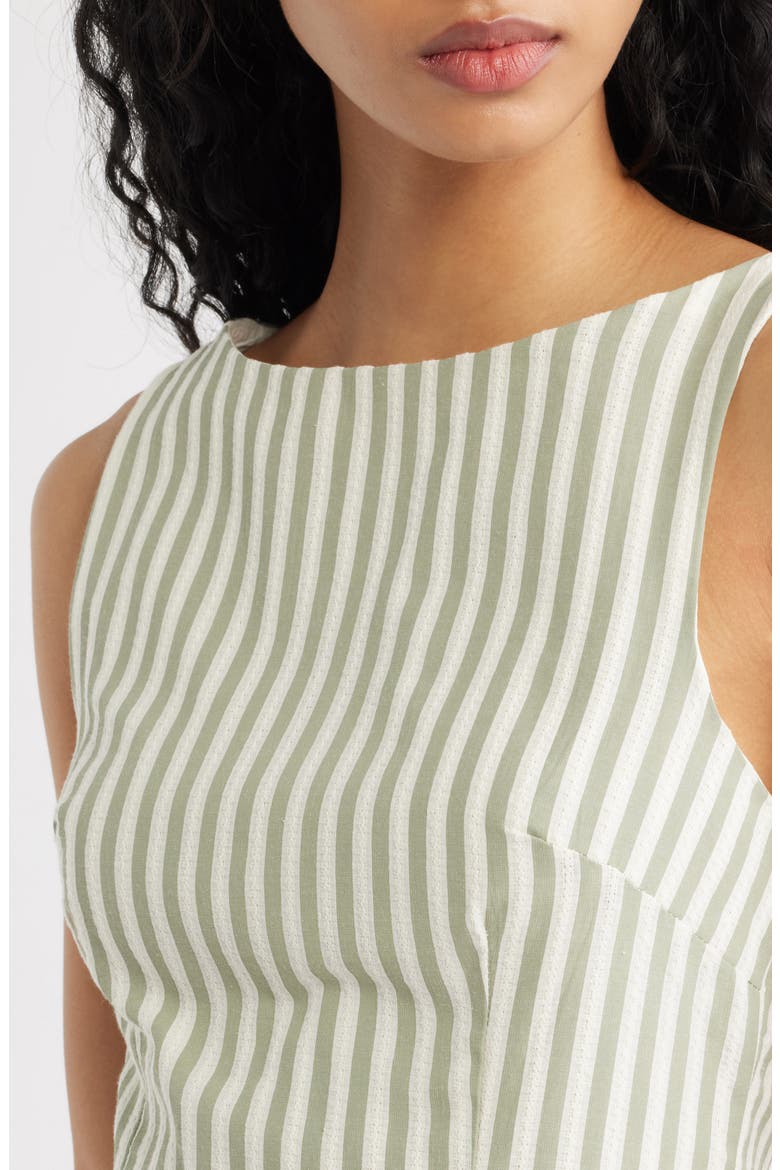 Alfalfa Stripe Recycled Cotton Blend Shift Minidress, Alternate, color, GREEN STRIPE