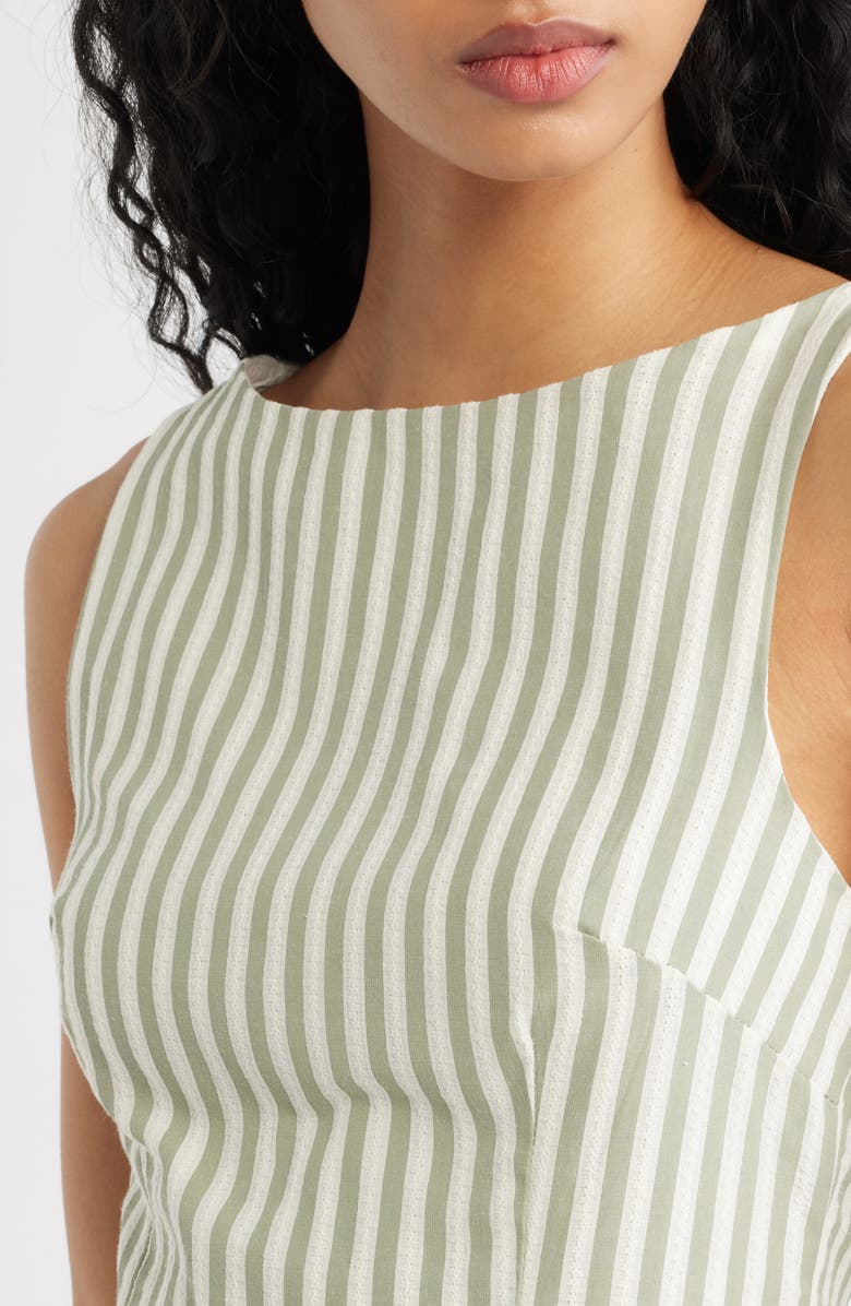 Princess Polly Alfalfa Stripe Recycled Cotton Blend Shift Minidress, Alternate, color, 