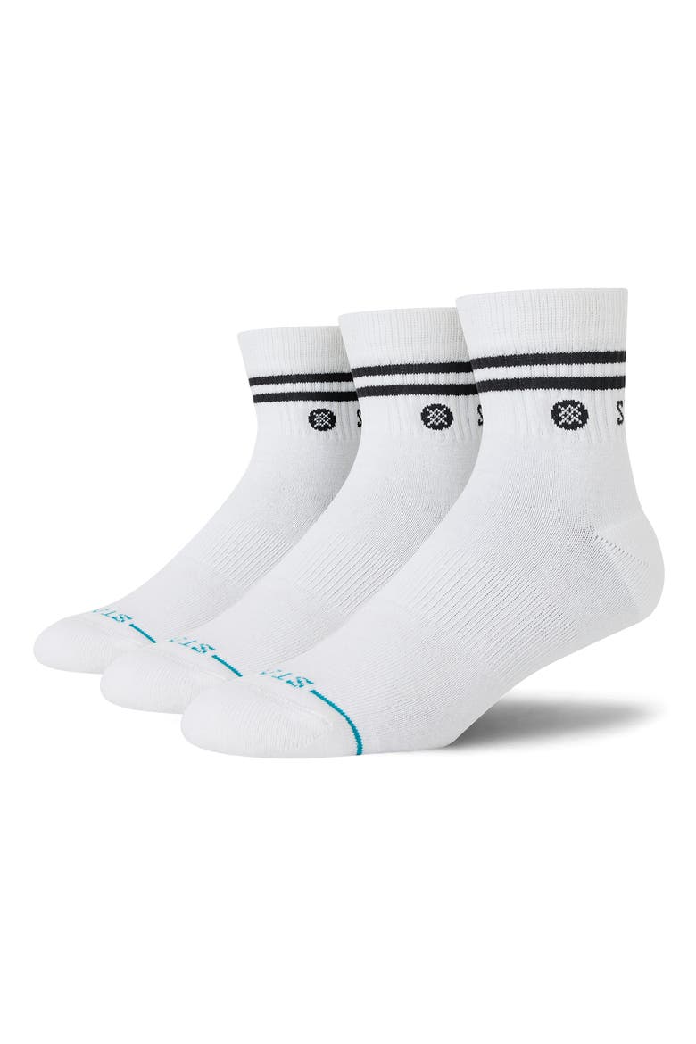 Core 3-Pack Cotton Blend Quarter Socks, Alternate, color, WHITE