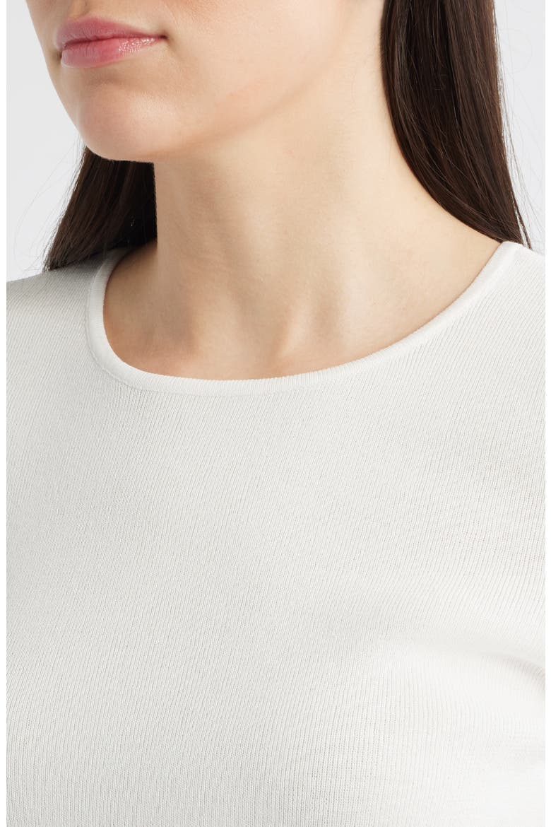 Short Sleeve Sweater, Alternate, color, WHITE