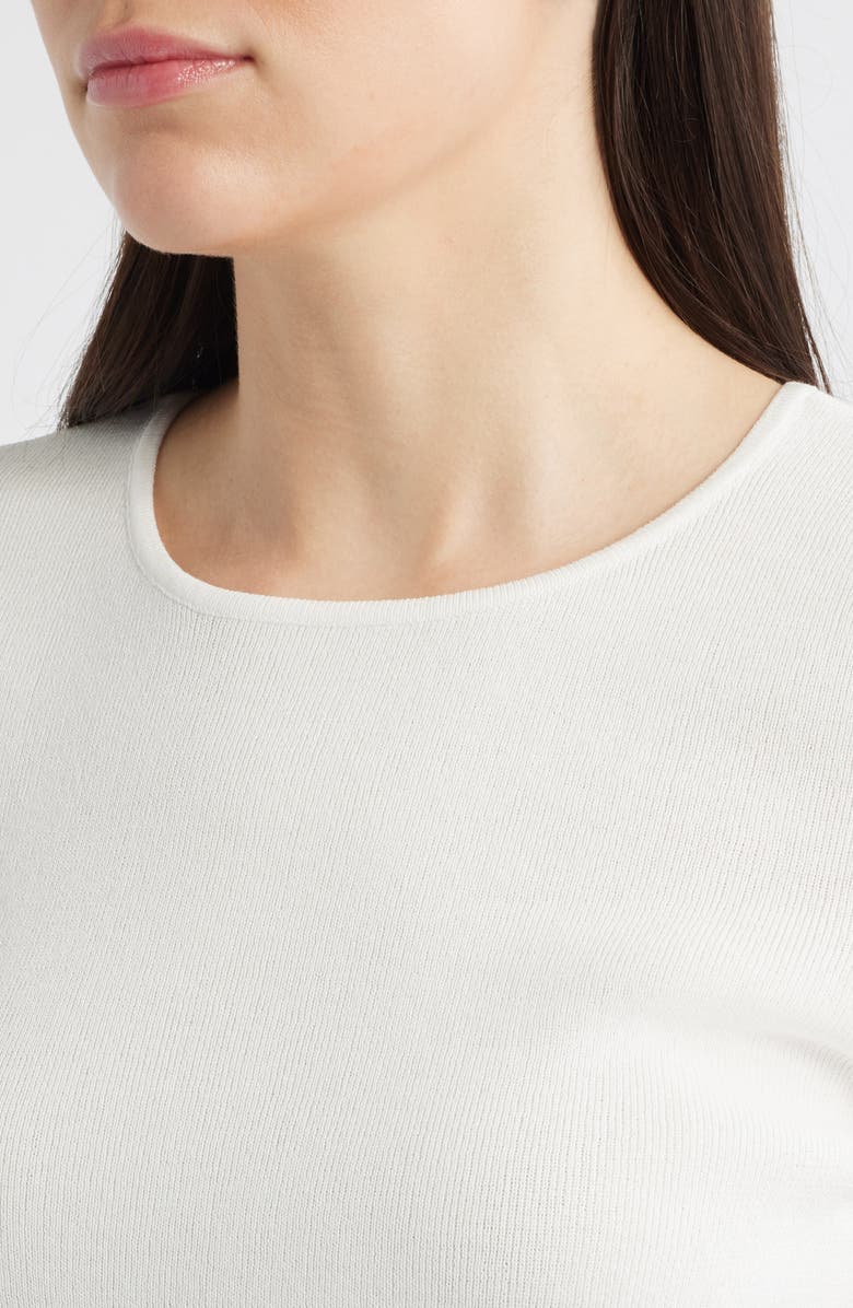 Tahari ASL Short Sleeve Sweater, Alternate, color, White