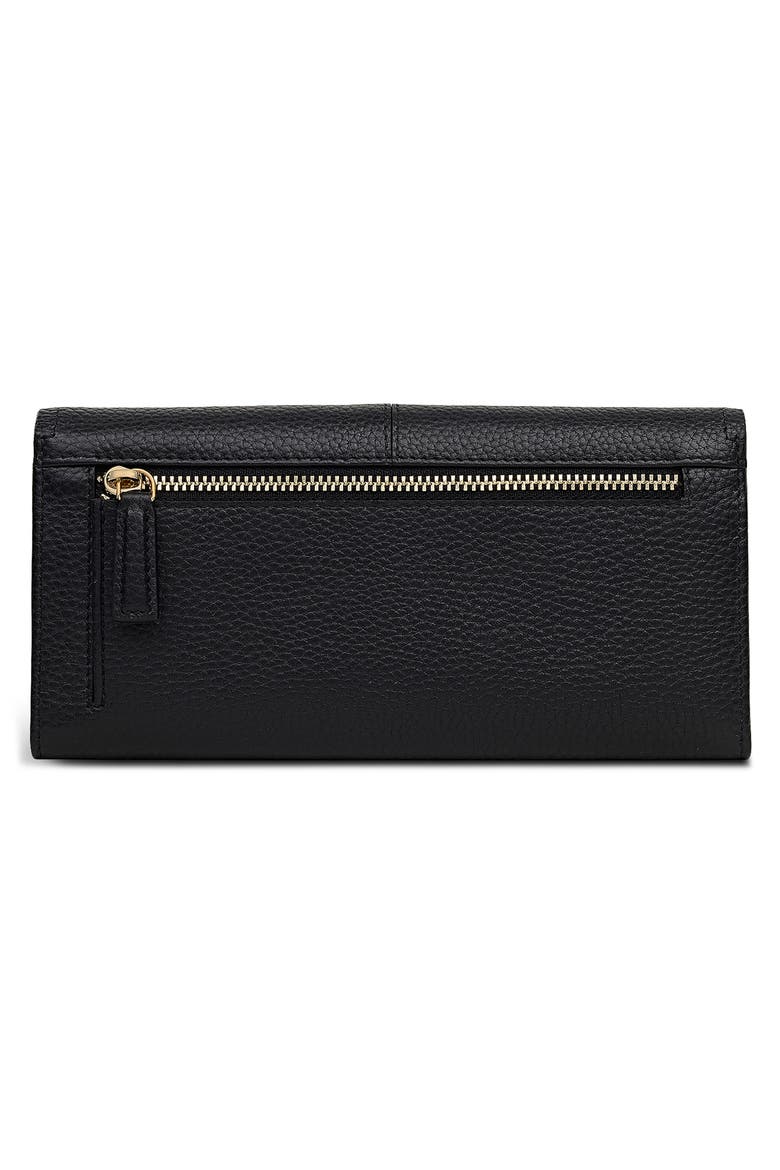 Large Flap Leather Wallet, Alternate, color, BLACK