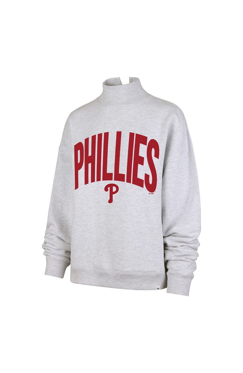 '47 Women's '47 Heather Gray Philadelphia Phillies Subtle Muse Mock Neck Sweatshirt, Alternate, color, Heather Gray