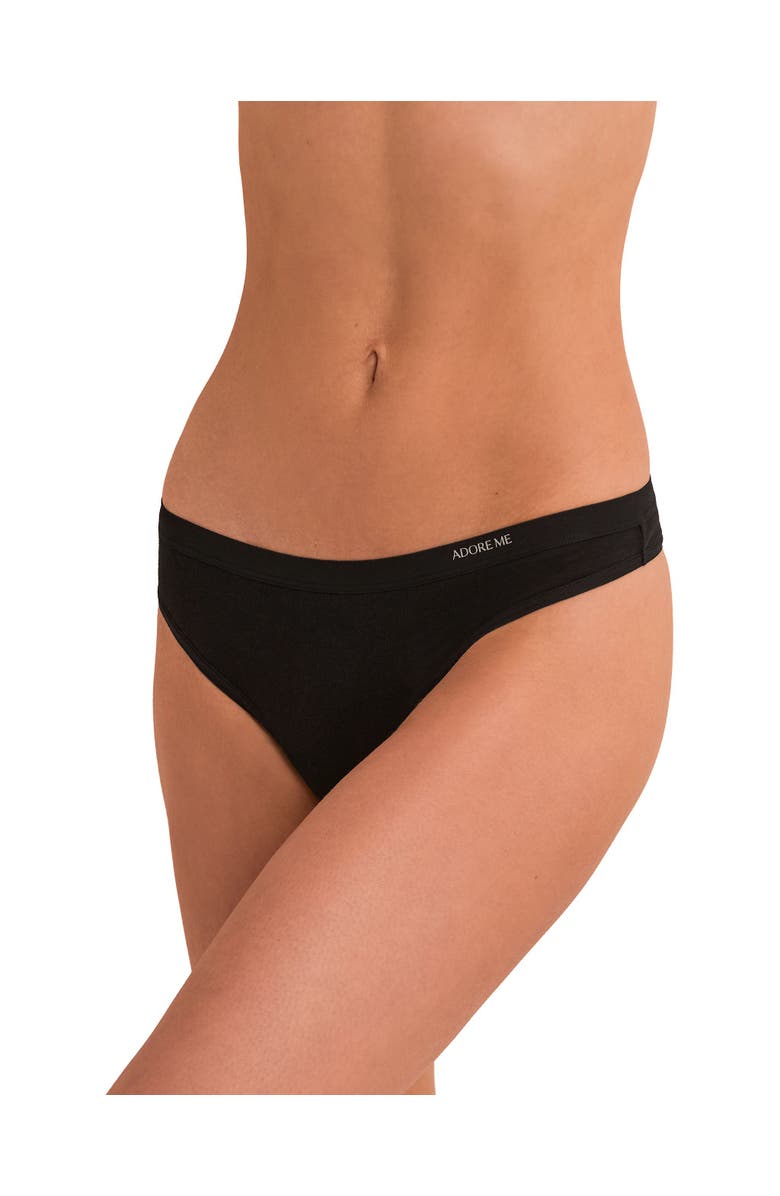 Adore Me Ezra Thong Panties, Main, color, Black