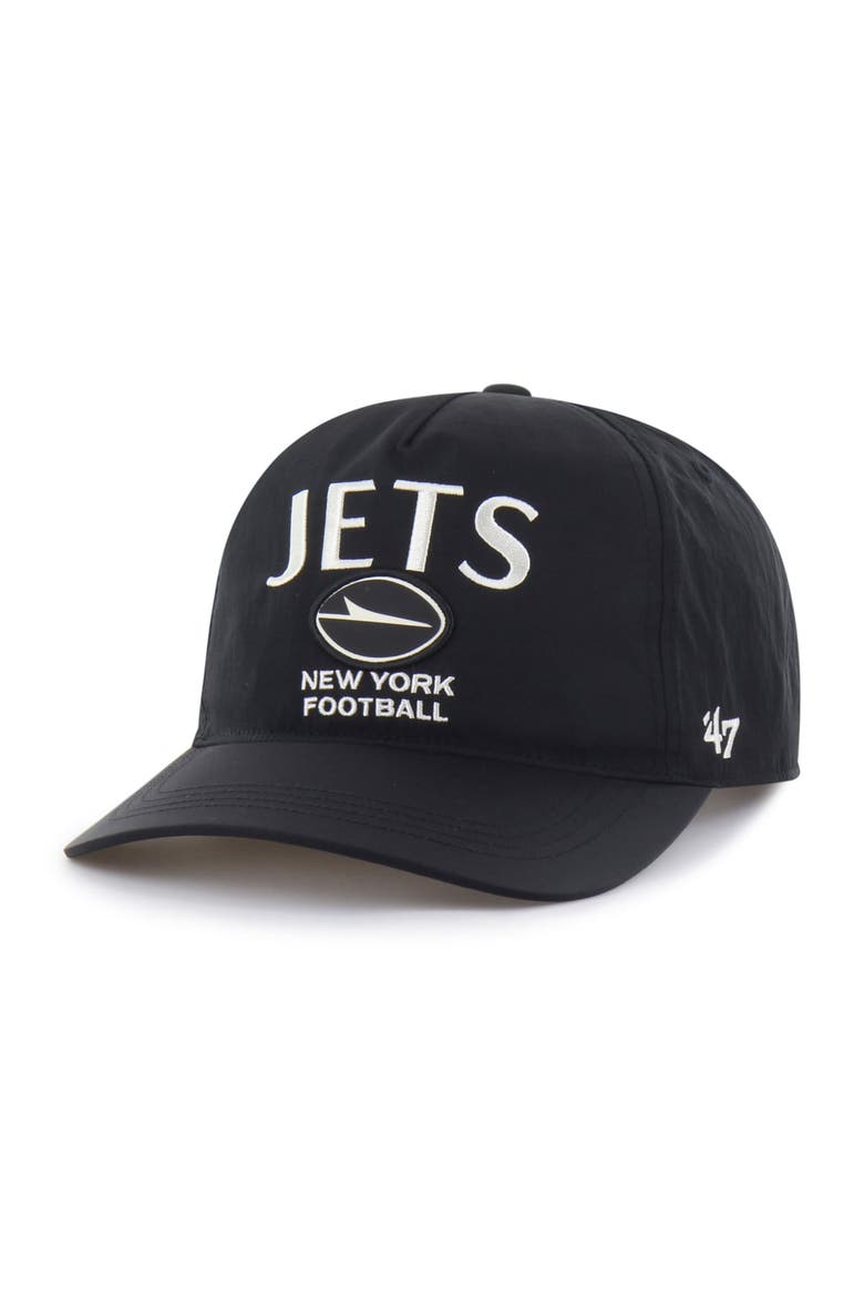 Men's '47 Black New York Jets Modernia Hitch Adjustable Hat, Main, color, Black
