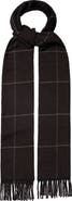 Eton Prince of Wales Check Cashmere Twill Fringe Scarf