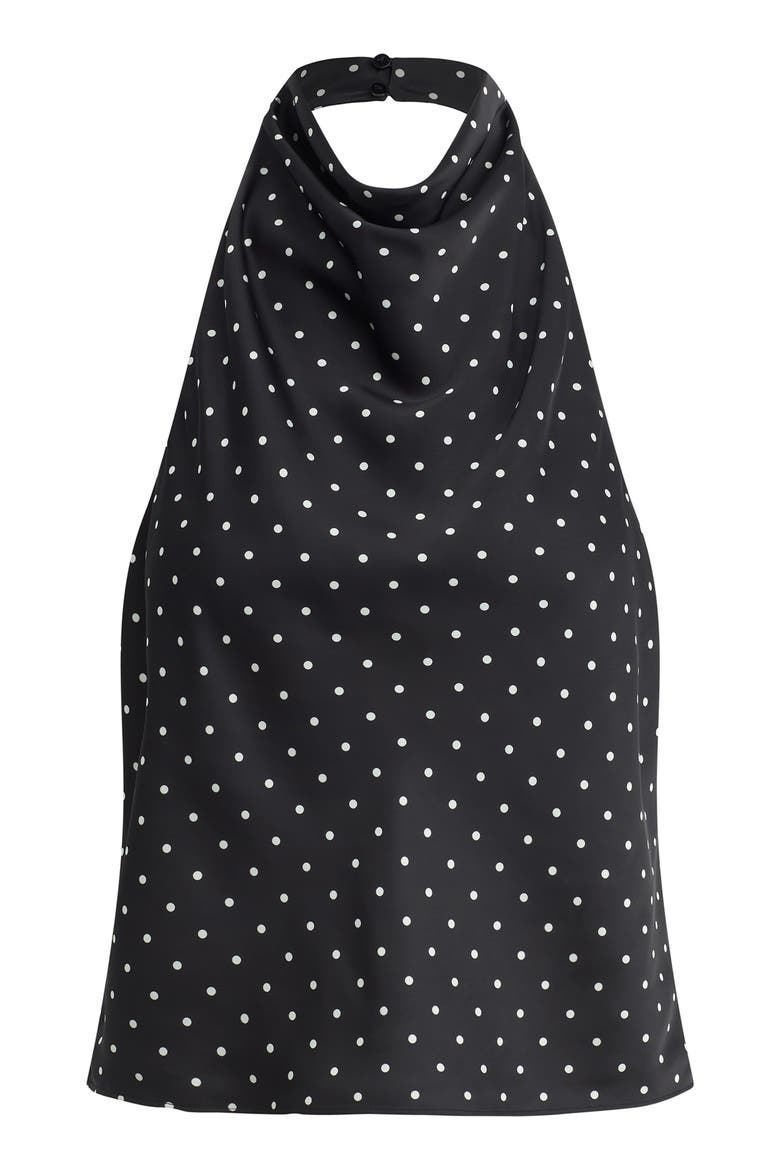The Ines Halter Top, Alternate, color, BLACK POLKA DOT