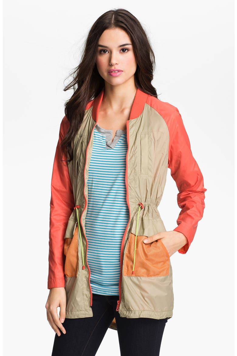 Colorblock Utility Jacket, Alternate, color, CORAL