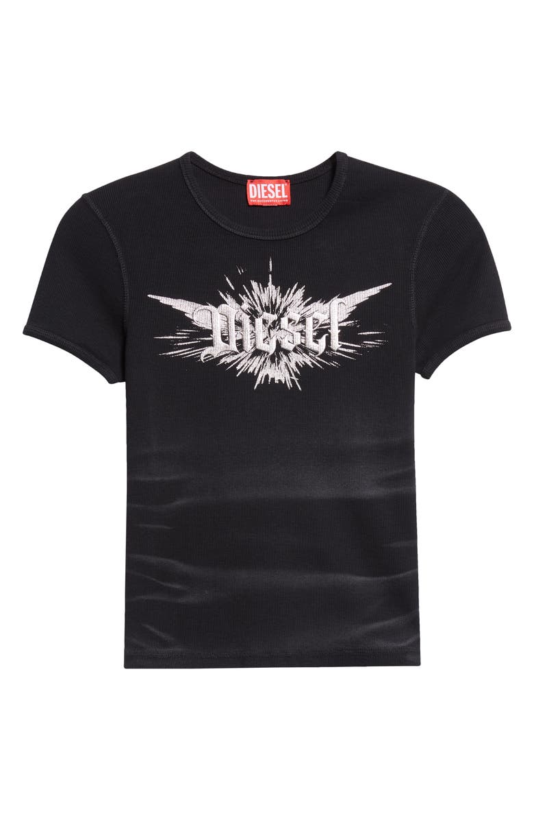 DIESEL<sup>®</sup> T-Ele Rib Metallic Logo Graphic T-Shirt, Alternate, color, Black Denim