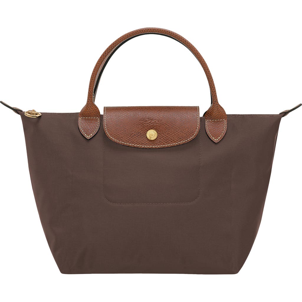 Longchamp Small Le Pliage Recycled Nylon Top Handle Bag in Mocha at Nordstrom