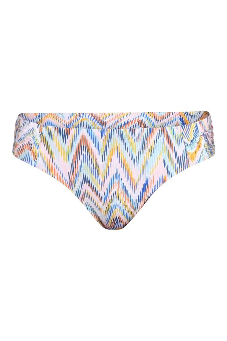 Soul Shirred Side Hipster Bikini Bottoms, Alternate, color, WHITE MULTI