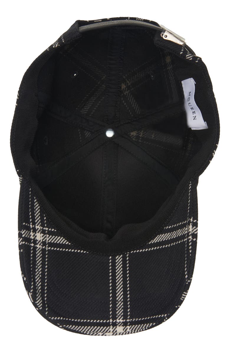 McQueen Check Logo Plate Baseball Cap, Alternate, color, 