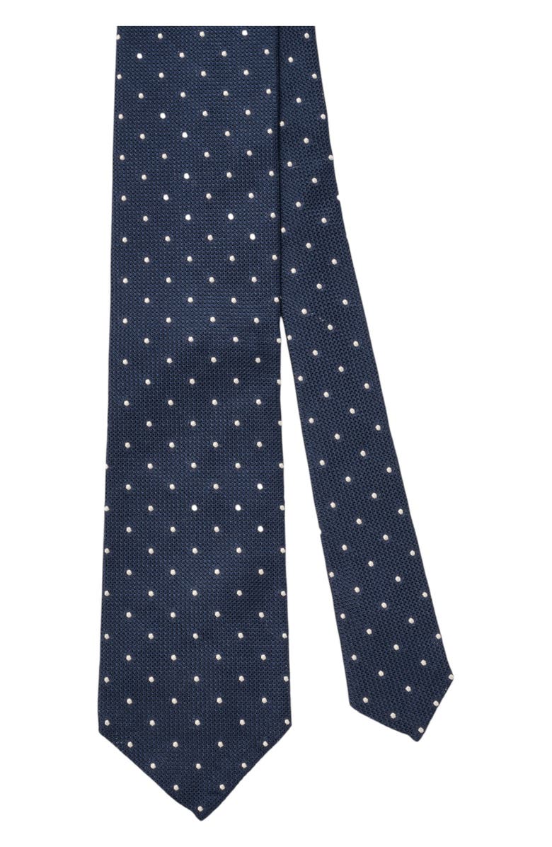 Robert Talbott Duvall Spot Grenadine Silk Necktie, Main, color, Navy/White